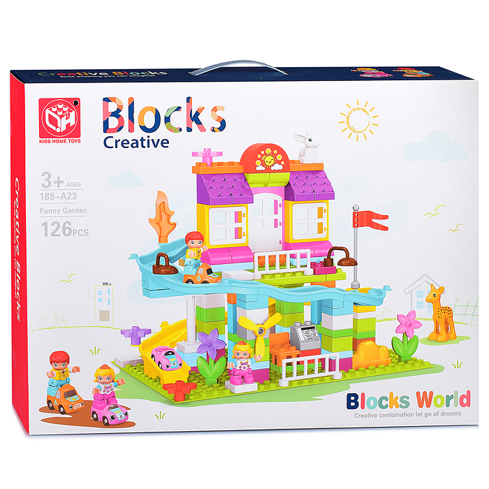 Конструктор 188-A23 "Яркий домик" (126 дет.) в коробке Конструктор 188-A23 "Яркий домик" (126 дет.) в коробке
