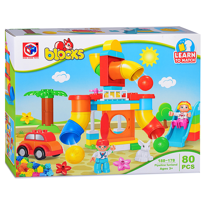 Конструктор 188-178 "Веселые горки" (80 дет.) в коробке Конструктор 188-178 "Веселые горки" (80 дет.) в коробке