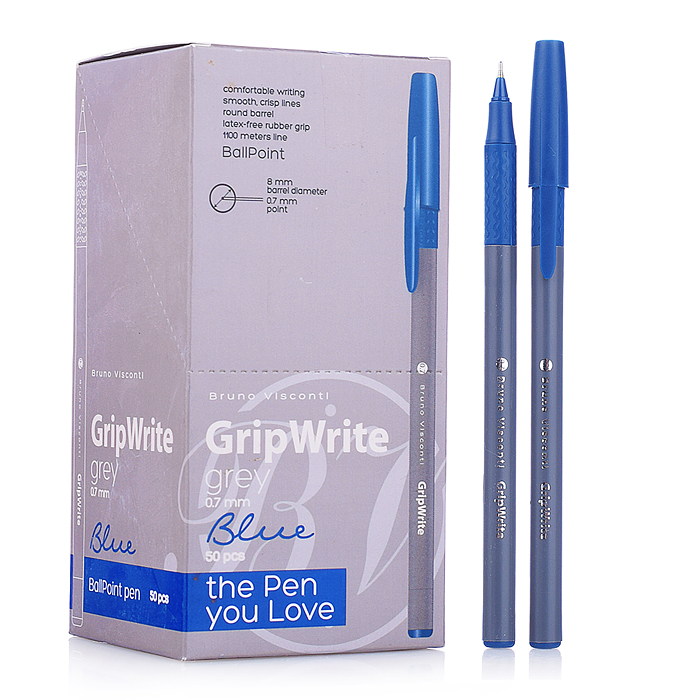 Ручка "GripWrite Grey" шариковая 0.7 мм, синяя Ручка "GripWrite Grey" шариковая 0.7 мм, синяя
