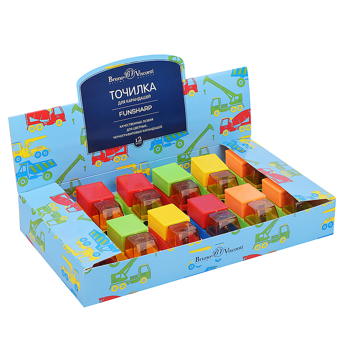 Фото к товару Точилка с контейнером, 1 отверстие "Funsharp. Грузовик" Точилка с контейнером, 1 отверстие "Funsharp. Грузовик"