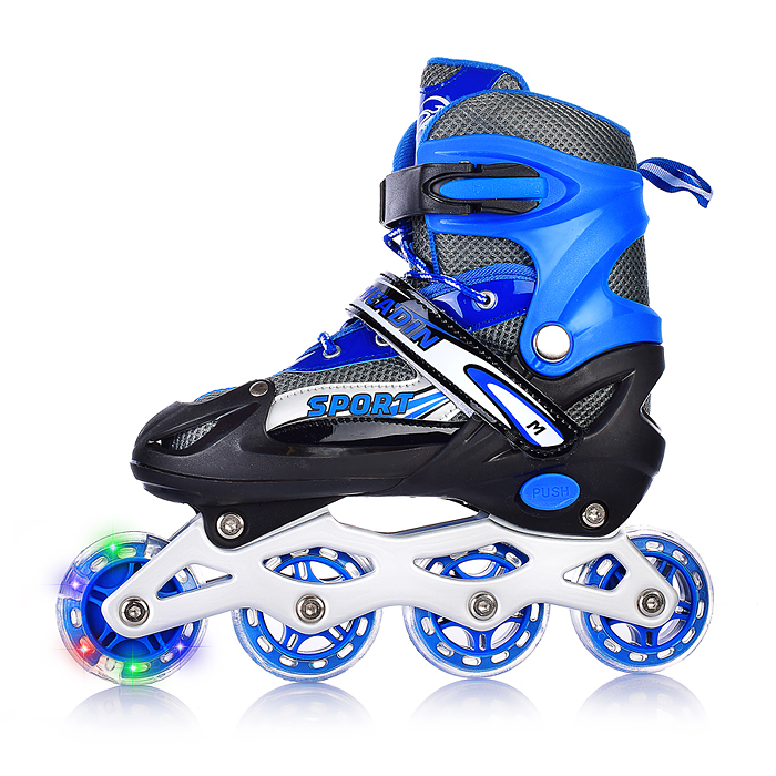 Фото к товару Ролики детские U001747Y (размер М) синие, в сумке Ролики детские U001747Y (размер М) синие, в сумке