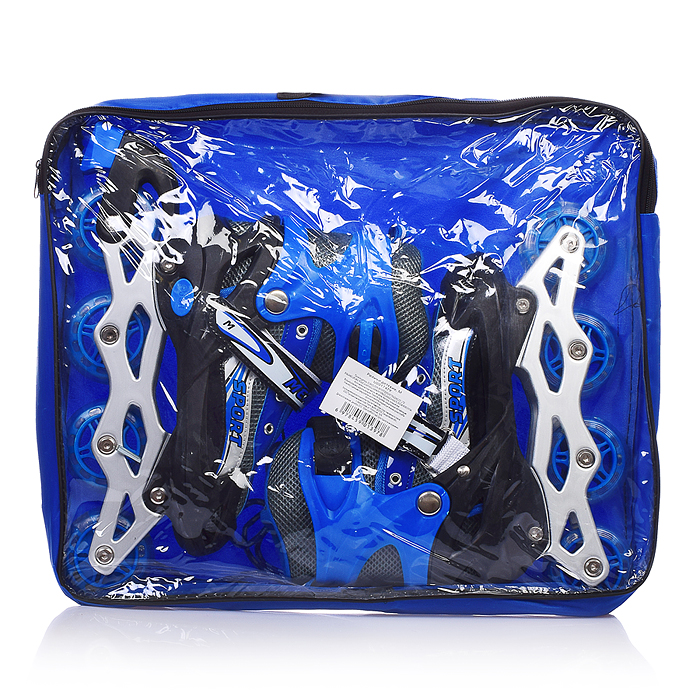 Фото к товару Ролики детские U001747Y (размер М) синие, в сумке Ролики детские U001747Y (размер М) синие, в сумке