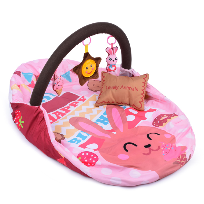 Фото к товару Детский развивающий коврик 66527 "Зайка" с защитной вуалью, со звуком, в коробке Детский развивающий коврик 66527 "Зайка" с защитной вуалью, со звуком, в коробке