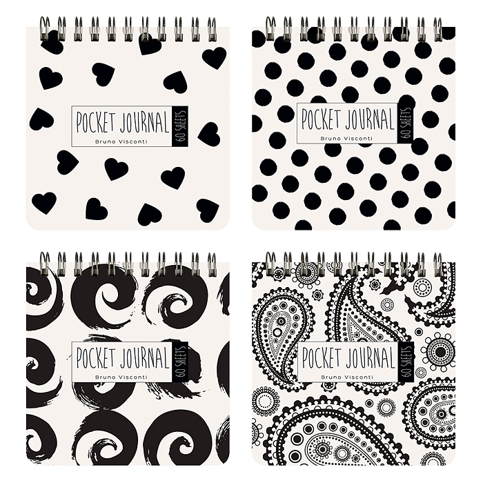 Блокнот "Pocket journal" 105 х 105 мм, 60 л. на гребне "Black&white" Блокнот "Pocket journal" 105 х 105 мм, 60 л. на гребне "Black&white"