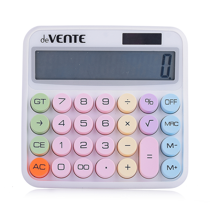 Калькулятор настольный DD-2, 150x145x35 мм, 12 разрядный, двойное питание, работа с память