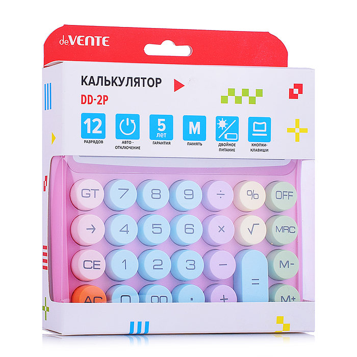 Фото к товару Калькулятор настольный DD-2, 150x145x35 мм, 12 разрядный, двойное питание, работа с память Калькулятор настольный DD-2, 150x145x35 мм, 12 разрядный, двойное питание, работа с память
