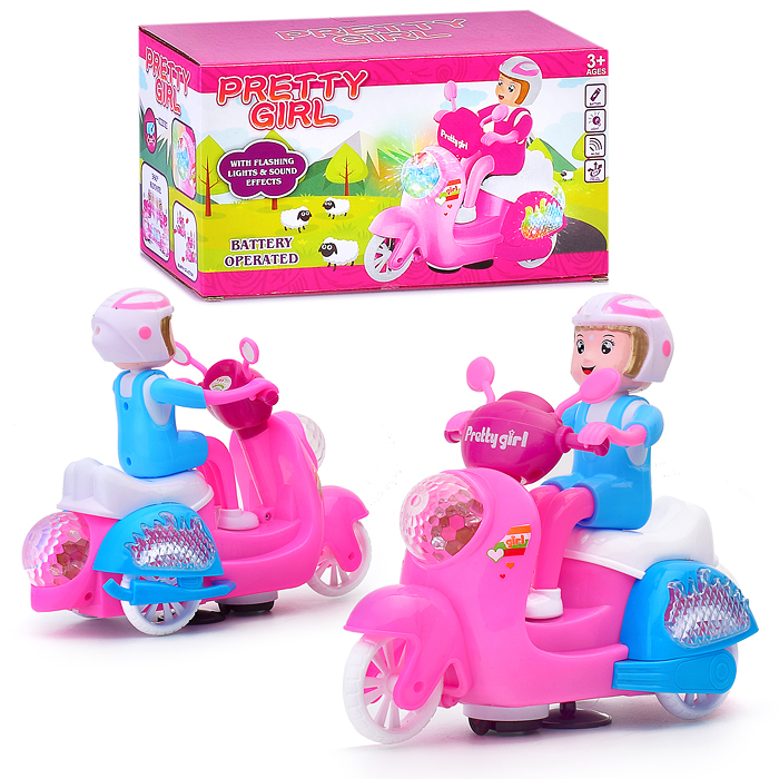Мотоцикл 0138-26 "Скутер" на батарейках, в коробке Мотоцикл 0138-26 "Скутер" на батарейках, в коробке