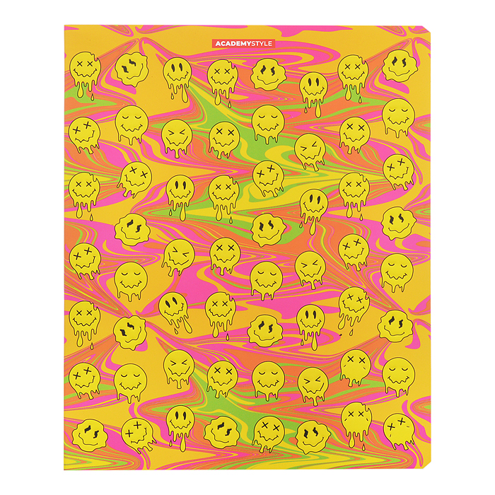 Тетрадь 48л., клетка "Жидкие смайлы" софт-тач ламинация, конгрев,обложка - картон мелованн, блок 60г