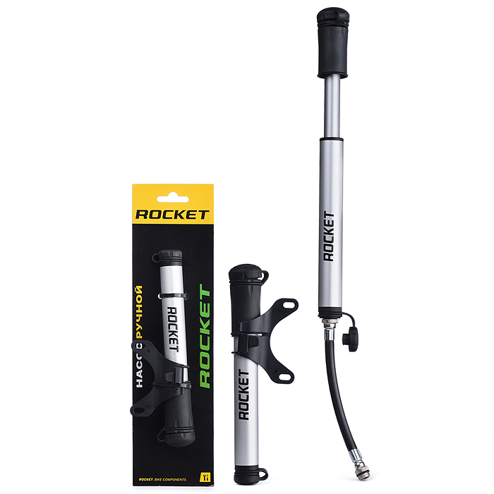 Насос ручной велосипедный Rocket, алюминий, A/V, Presta Насос ручной велосипедный Rocket, алюминий, A/V, Presta