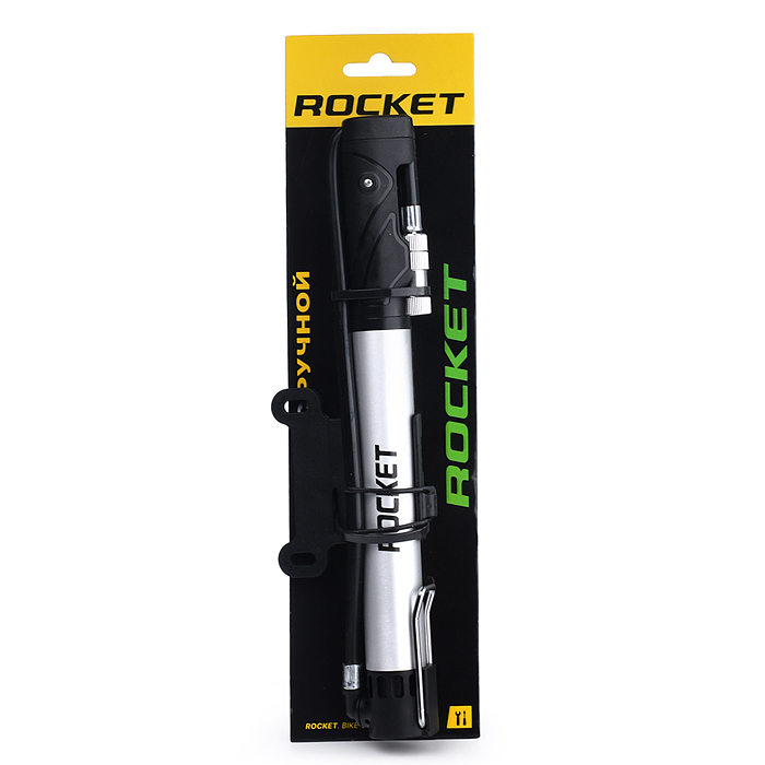 Фото к товару Насос ручной велосипедный Rocket, алюминий, A/V, Presta Насос ручной велосипедный Rocket, алюминий, A/V, Presta