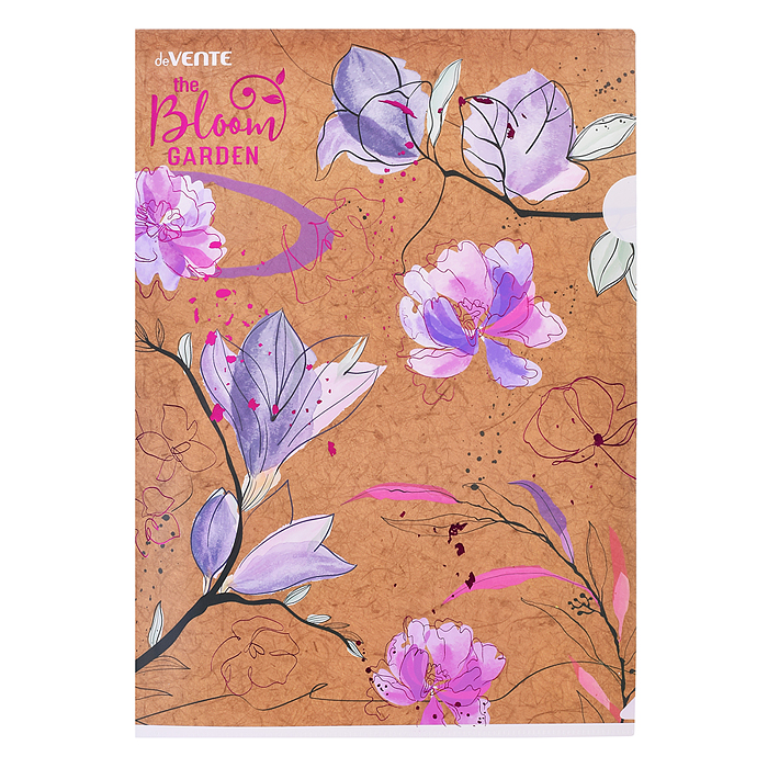 Папка-уголок "Bloom Garden" A4 (220x310 мм) 180 мкм, фактура крафт-имитация с рисунком, инд