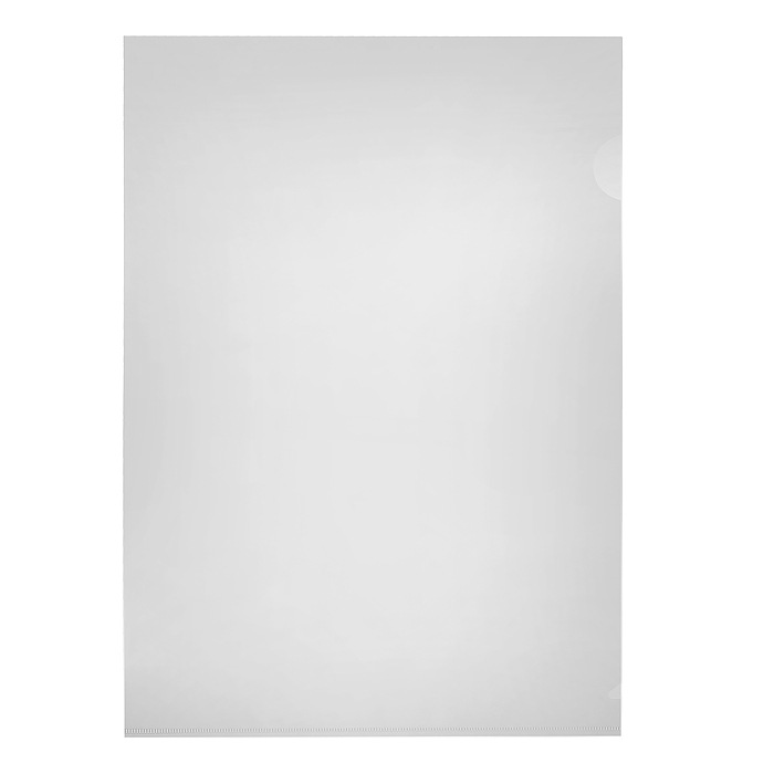 Папка-уголок A4, 120 мкм, гладкая фактура, прозрачная Папка-уголок A4, 120 мкм, гладкая фактура, прозрачная