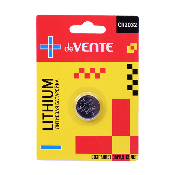 Батарейка "Lithium" литиевая, CR2032, 3В, 1 шт в блистере Батарейка "Lithium" литиевая, CR2032, 3В, 1 шт в блистере