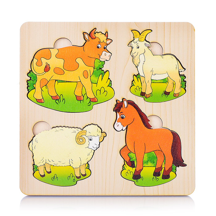Фото к товару Больше-меньше "Домашние животные" развивающая доска (дерево) /18,5*18,5 см Больше-меньше "Домашние животные" развивающая доска (дерево) /18,5*18,5 см