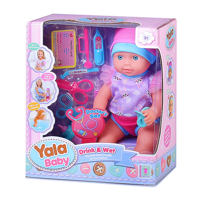 Пупс YL2325E-B "Каталина" с аксессуарами, в коробке