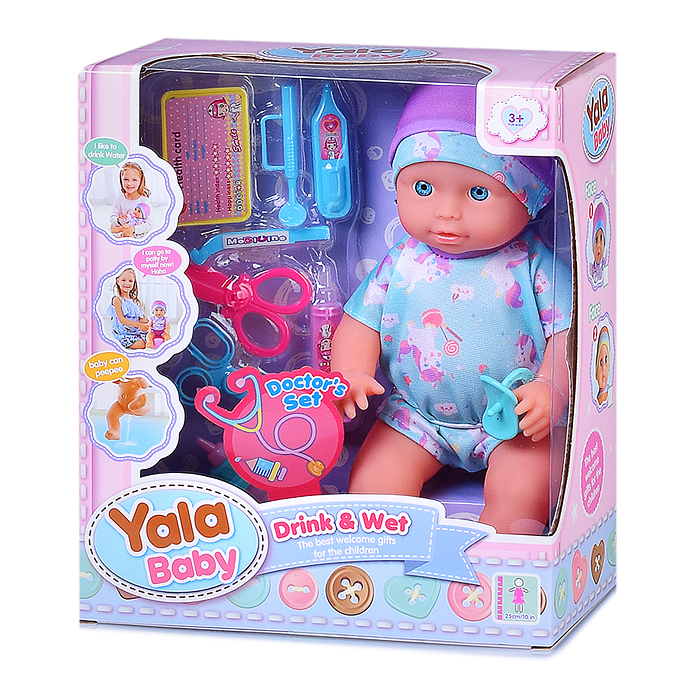 Пупс YL2325E-A "Сонечка" с аксессуарами, в коробке
