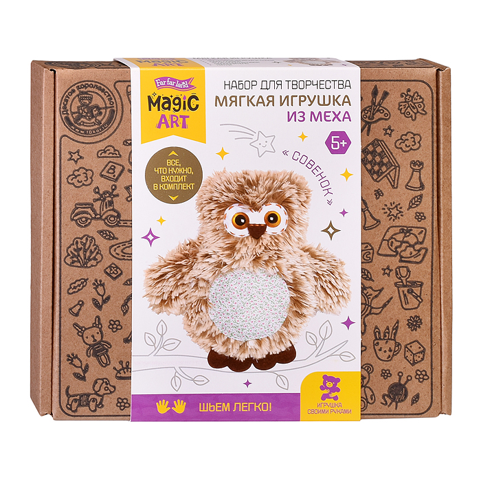 Набор для творчества. Мягкая игрушка из меха "Совенок" Набор для творчества. Мягкая игрушка из меха "Совенок"