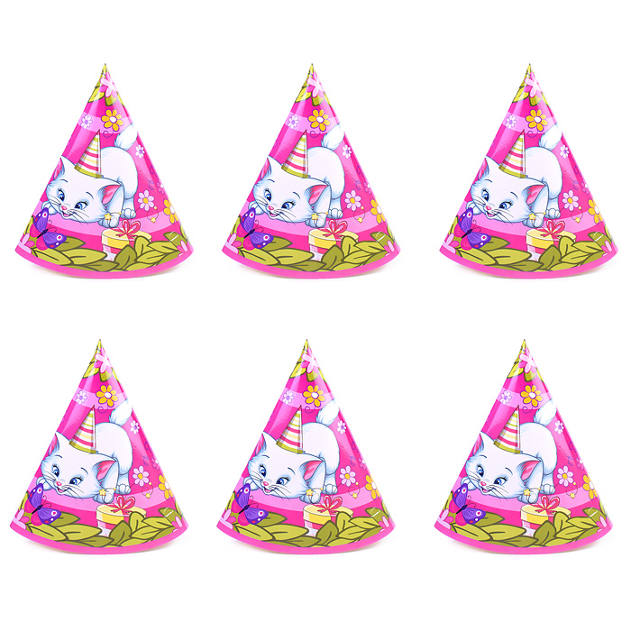 Набор колпаков 6 шт 20 см "Розовая фантазия " Набор колпаков 6 шт 20 см "Розовая фантазия "