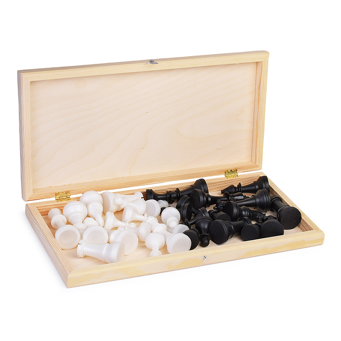 Шахматы гроссмейстерские пластиков с деревянной доской (фигуры пластик) высота короля 105мм, пешки 