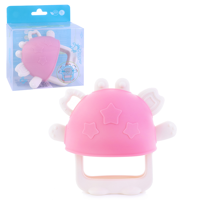 Силиконовый прорезыватель на руку "Крабик", розовый Силиконовый прорезыватель на руку "Крабик", розовый