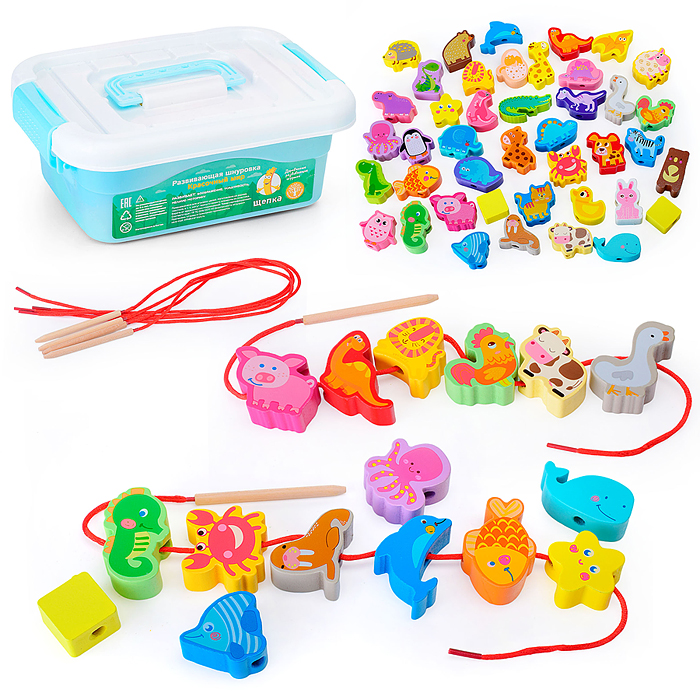 Шнуровка D1606-1 "В мире животных" 42 предмета