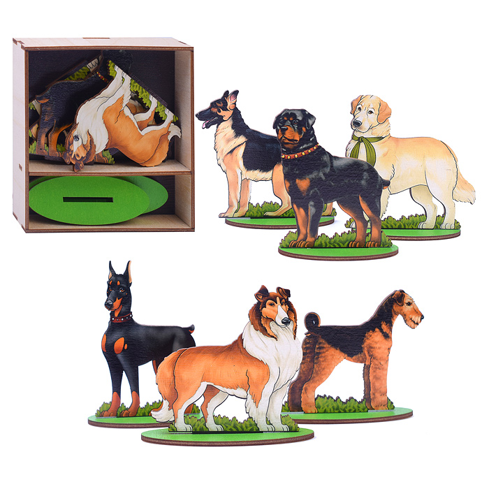 Игровой набор в коробке "Собаки служебные" (дерево) Игровой набор в коробке "Собаки служебные" (дерево)