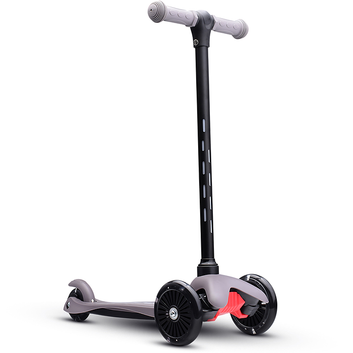 Фото к товару Самокат 3-х колесный ROCKET,колеса PU со светом, светящаяся стойка, ABEC 7, серый Самокат 3-х колесный ROCKET,колеса PU со светом, светящаяся стойка, ABEC 7, серый
