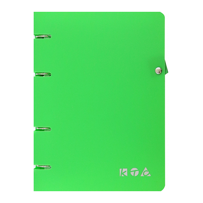 Тетрадь 80л. "Зеленый" А5 на кольцах пластиковая обложка, держатель для ручки 