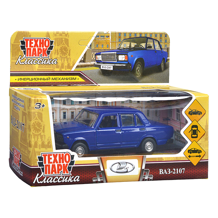 Фото к товару Машина металл ВАЗ-2107 длина 12 см, (двери, багаж, темно-синий) инерц, в коробке Машина металл ВАЗ-2107 длина 12 см, (двери, багаж, темно-синий) инерц, в коробке