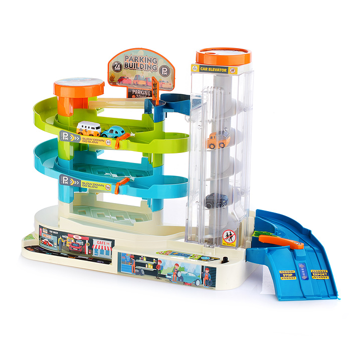 Фото к товару Паркинг T103-55Y "Городская автостоянка с рулем" в коробке Паркинг T103-55Y "Городская автостоянка с рулем" в коробке