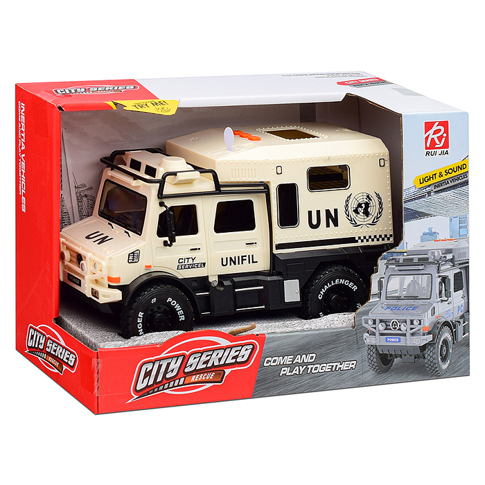 Фото к товару Машина RJ5522C "Броневик" (свет, звук) в коробке Машина RJ5522C "Броневик" (свет, звук) в коробке