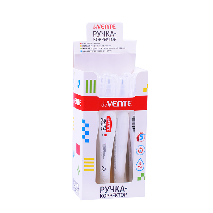 Фото к товару Ручка-корректор, 05 мл, быстросохнущая, трубчатая система подачи, в картонном дисплее Ручка-корректор, 05 мл, быстросохнущая, трубчатая система подачи, в картонном дисплее