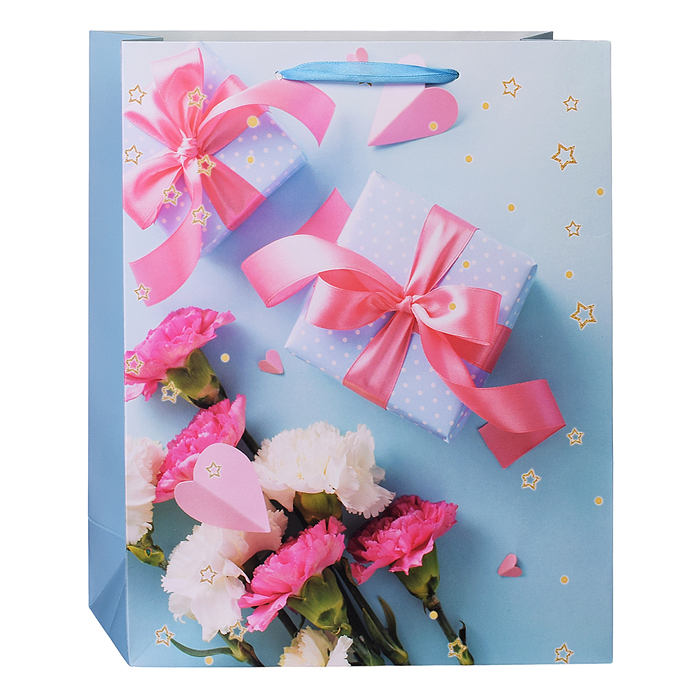 Фото к товару Пакет подарочный 00-6301 "Цветы" 26*32*10,5 см. Пакет подарочный 00-6301 "Цветы" 26*32*10,5 см.