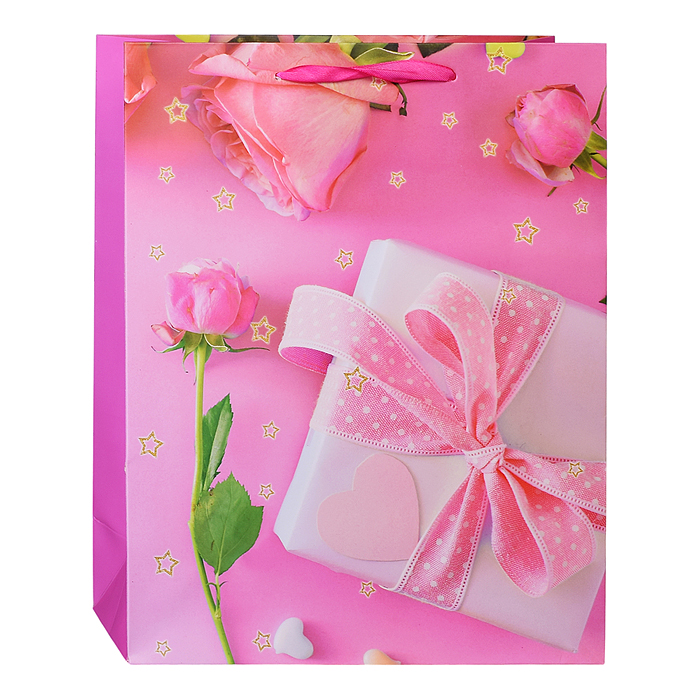 Фото к товару Пакет подарочный 00-6301 "Цветы" 26*32*10,5 см. Пакет подарочный 00-6301 "Цветы" 26*32*10,5 см.