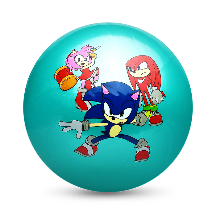 Фото к товару Мяч пвх 23 см "Соник" с наклейкой, в сетке Мяч пвх 23 см "Соник" с наклейкой, в сетке