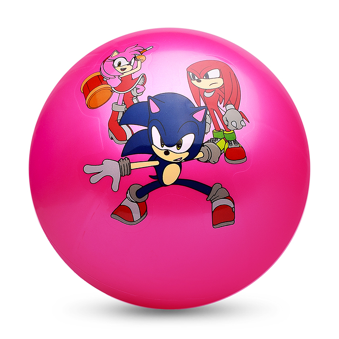 Фото к товару Мяч пвх 23 см "Соник" с наклейкой, в сетке Мяч пвх 23 см "Соник" с наклейкой, в сетке