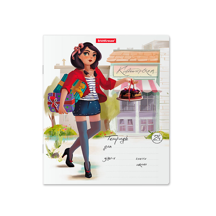 Тетрадь 24л. линейка "Девочки-красавицы"