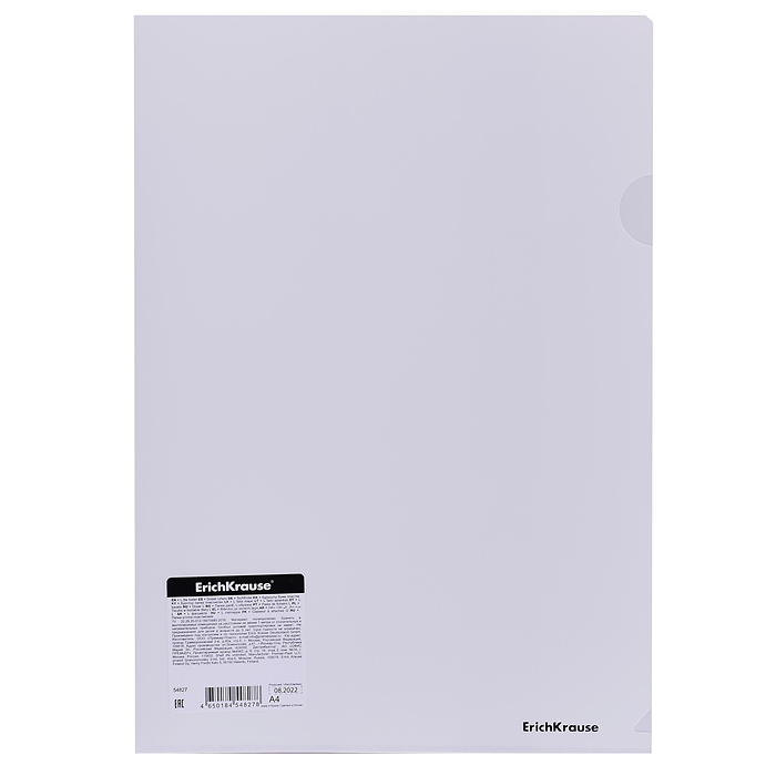 Папка-уголок пластиковая Diamond Total White, A4, полупрозрачный, белый Папка-уголок пластиковая Diamond Total White, A4, полупрозрачный, белый