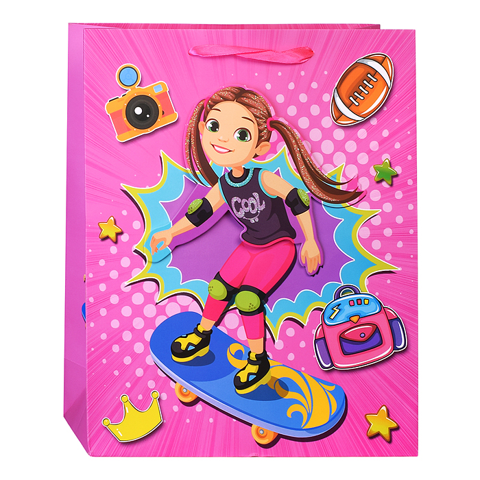 Фото к товару Пакет подарочный 00-6304 "Спортивные детки" 26*32*10,5 см. Пакет подарочный 00-6304 "Спортивные детки" 26*32*10,5 см.