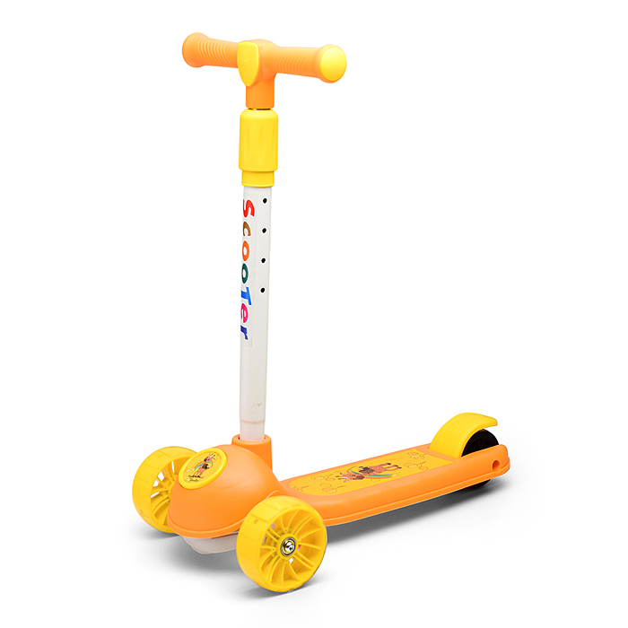 Фото к товару Самокат U001568Y 3-х. кол., колеса световые PU, желтый, в коробке Самокат U001568Y 3-х. кол., колеса световые PU, желтый, в коробке