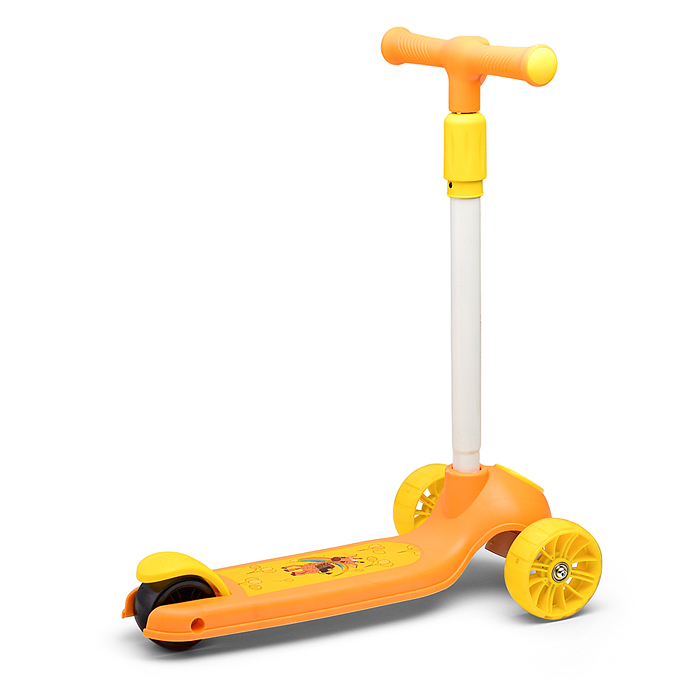 Фото к товару Самокат U001568Y 3-х. кол., колеса световые PU, желтый, в коробке Самокат U001568Y 3-х. кол., колеса световые PU, желтый, в коробке