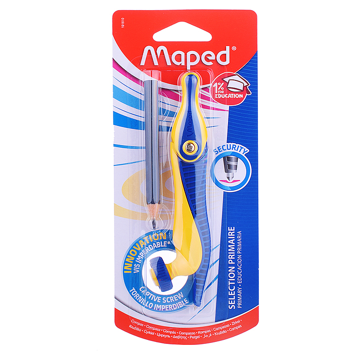 Циркуль пластик с держателем "KID'Z" карандаш в компл., с безопасной иглой 