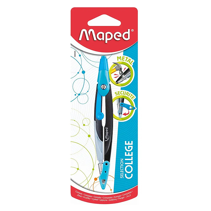 Циркуль "Metal open" эргоном. обрезин. головка, встр. с грифелем 