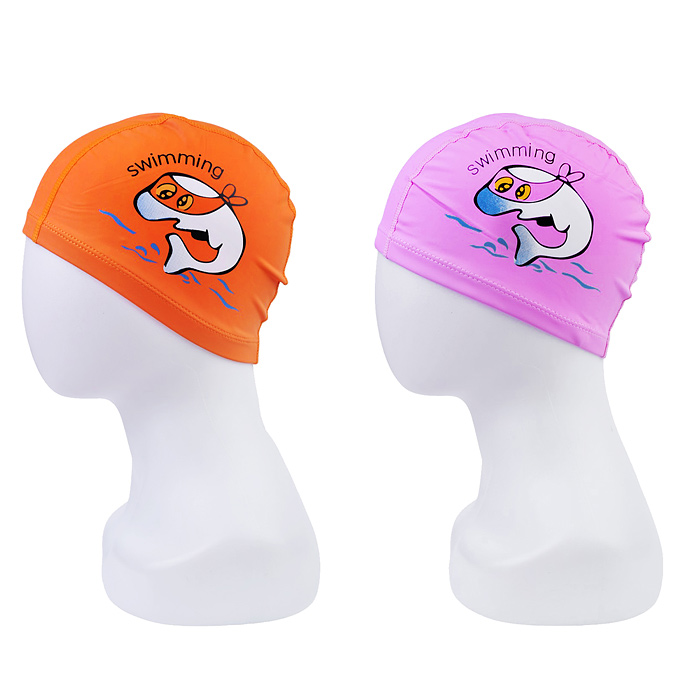 Шапочка для плавания 00-4088 с рисунком, цвет микс, в пакете