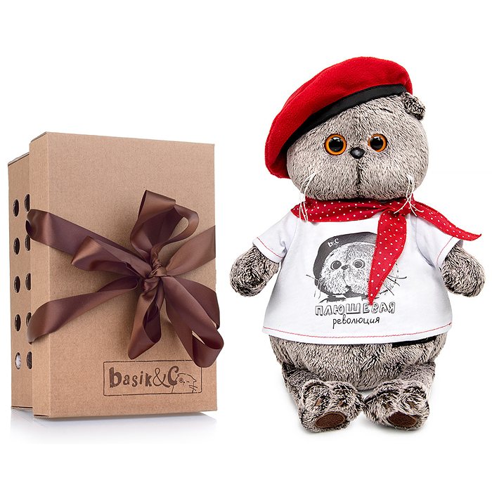 Кот Басик в футболке с принтом "Плюшевая революция"