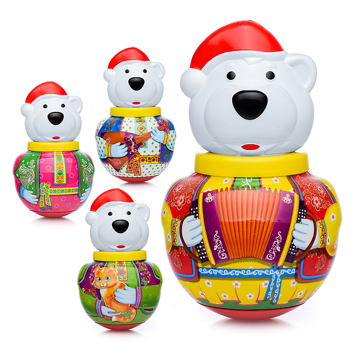 Неваляшка малая "Белый медведь Борис" в п/пакете