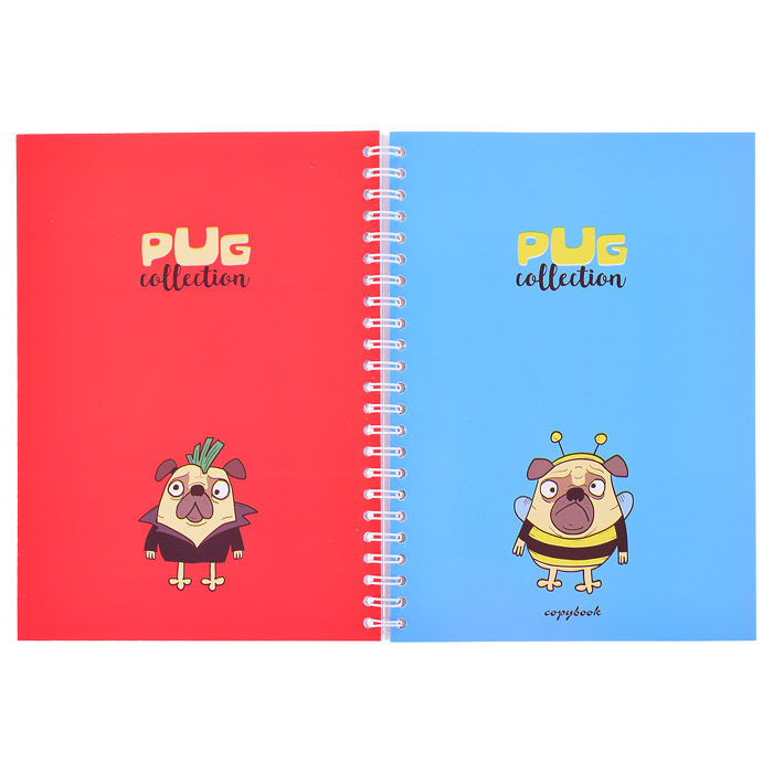 Тетрадь 96л. клетка перевертыш на греб. обл.лам.карт. "Смешной щенок"