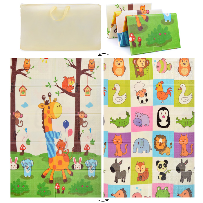 Коврик развивающий 00-2857 "Веселые мордашки" (120*180*0.8 см.) EVA