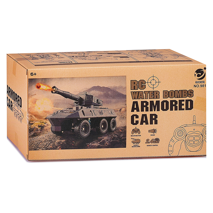 Фото к товару Бронемашина 981 р/у с пушкой, 27 MHz, в коробке Бронемашина 981 р/у с пушкой, 27 MHz, в коробке