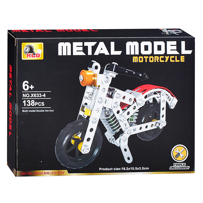 Конструктор X633-4 "Мотоцикл" (138 дет.) в коробке Конструктор X633-4 "Мотоцикл" (138 дет.) в коробке